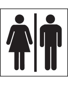 Unisex Toilets Symbol Signs | 150mm x 150mm | Self Adhesive Vinyl