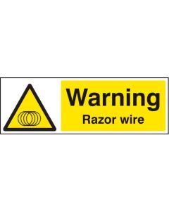 Warning Razor Wire Sign | 300mm x 100mm | Polycarbonate