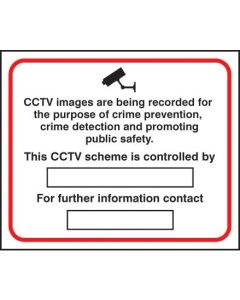 CCTV Images are being Recorded for Crime Prevention & Public Safety Sign