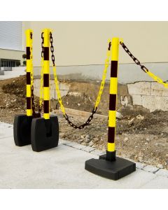 GUARDA-Flex 10m Chain Barrier Kit with 4 Stands | Yellow/Black