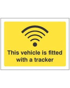 This Vehicle Is Fitted With a Tracker Signs | 200mm x 150mm | Self Adhesive Vinyl