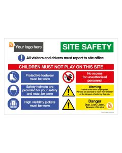 Site Safety Main Entrance Sign - Add your logo  