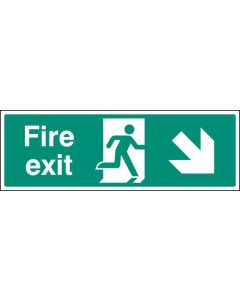 Fire Exit Arrow Down/Right with Running Man Signs