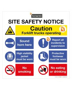 Yard Area Safety Board - Add your logo