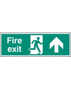 Fire Exit Arrow Ahead Sign with Running Man | 450mm x 150mm | Polycarbonate