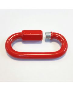 6mm Steel Chain Connecting Link with Screw Closure - Red - Pack of 10