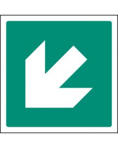 Diagonal Safe Condition Arrow Sign | 150mm x 150mm | Rigid Plastic