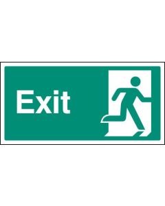 Final Exit Right Sign with Running Man | 200mm x 100mm | Rigid Plastic