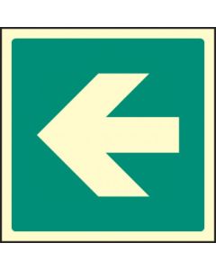 Arrow Safe Condition / Way Finding Sign | 100mm x 100mm | Photoluminescent Rigid