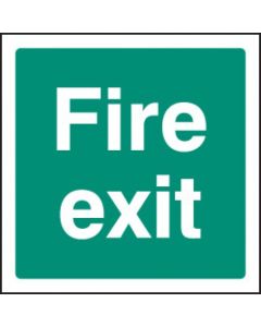 Fire Exit Sign - Text Only | 200mm x 200mm | Rigid Plastic