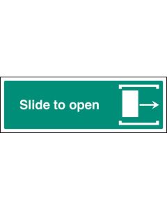 Slide to Open Right Sign | 450mm x 150mm | Rigid Plastic