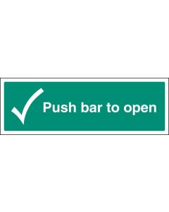 Push Bar to Open with Tick Signs