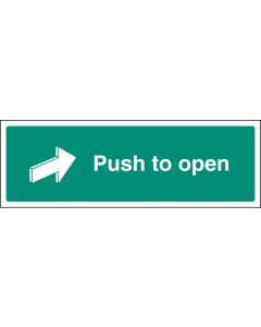 Push to Open Sign | 450mm x 150mm | Self Adhesive Vinyl