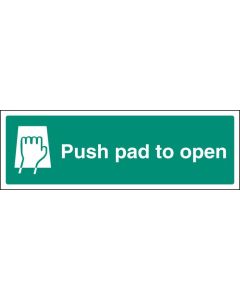 Push Pad to Open Sign | 300mm x 100mm | Rigid Plastic