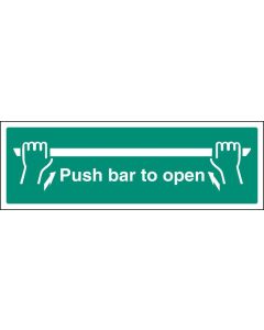 Push Bar to Open Sign | 450mm x 150mm | Quick-Fix Rigid PVC with SAV Backing