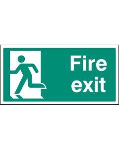 Fire Exit Sign - Final Exit Left with Running Man | 200mm x 100mm | Rigid Plastic