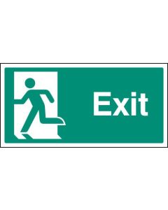 Final Exit Left Sign with Running Man | 200mm x 100mm | Rigid Plastic