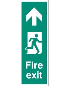 Fire Exit Arrow Ahead Sign with Running Man | 150mm x 450mm | Rigid Plastic