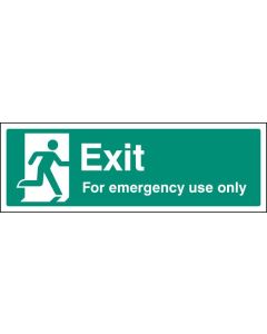 Exit for Emergency Use Only Sign | 450mm x 150mm | Self Adhesive Vinyl