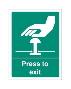 Press To Exit Sign