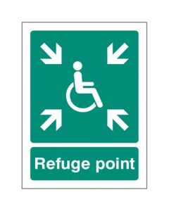 Refuge Point Sign | 150mm x 200mm | Rigid Plastic