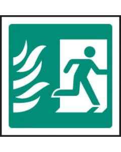 Running Man Right with Flames Symbol HTM Sign | 150mm x 150mm | Rigid Plastic