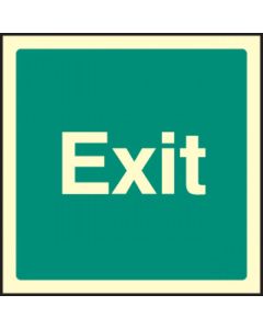 Exit Sign - Text Only | 200mm x 200mm | Photoluminescent S/A Vinyl