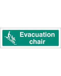 Evacuation Chair Sign | 300mm x 100mm | Rigid Plastic