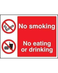 No Smoking, No Eating, No Drinking Signs