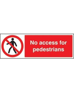 No Access for Pedestrians Safety Sign