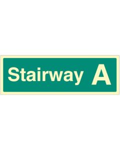 Stairway ID Signs - Stairway A | 450mm x 150mm | Photoluminescent Rigid