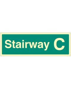 Stairway ID Signs - Stairway C | 450mm x 150mm | Photoluminescent Rigid