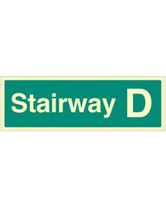 Stairway ID Signs - Stairway D | 450mm x 150mm | Photoluminescent Rigid