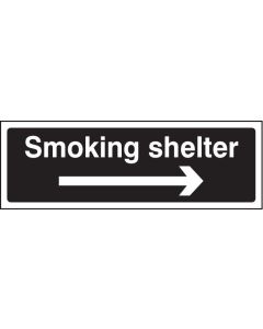 Smoking Shelter with Arrow Right Signs