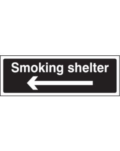 Smoking Shelter with Arrow Left Signs