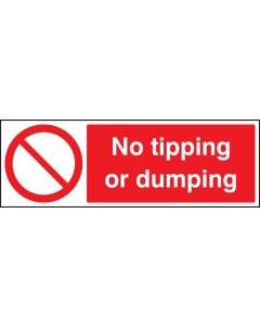 No Tipping or Dumping Safety Signs