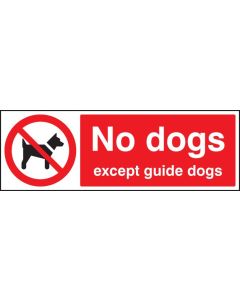 No Dogs Except Guide Dogs Sign