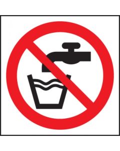 Not Drinking Water Symbol Safety Sign | 200mm x 200mm | Rigid Plastic