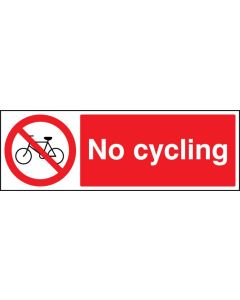 No Cycling Safety Signs