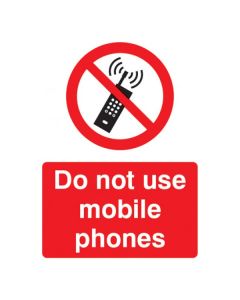 Do Not Use Mobile Phones Sign | 150mm x 200mm | Rigid Plastic