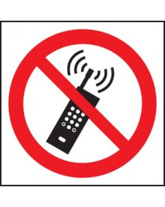 No Mobile Phones Symbol Safety Sign | 200mm x 200mm | Rigid Plastic