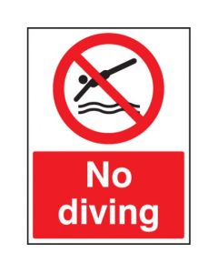 No Diving Sign | 150mm x 200mm | Rigid Plastic