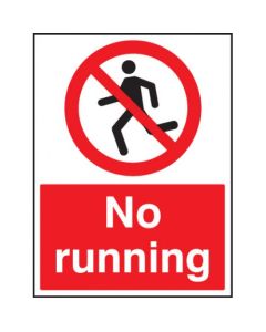 No Running Sign | 150mm x 200mm | Rigid Plastic