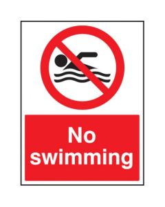 No Swimming Sign | 150mm x 200mm | Rigid Plastic