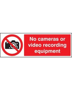 No Cameras or Video Recording Equipment Safety Signs