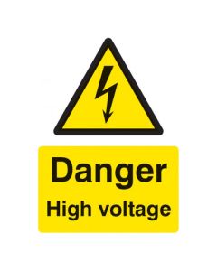 Danger High Voltage Sign | 150mm x 200mm | Rigid Plastic