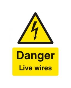 Danger Live Wires Sign | 150mm x 200mm | Rigid Plastic