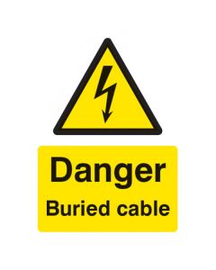 Danger Buried Cable Sign | 300mm x 400mm | Rigid Plastic