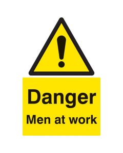 Danger Men at Work Safety Sign | 400mm x 600mm | Rigid Plastic