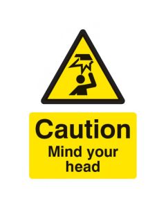 Caution Mind Your Head Sign | 150mm x 200mm | Rigid Plastic